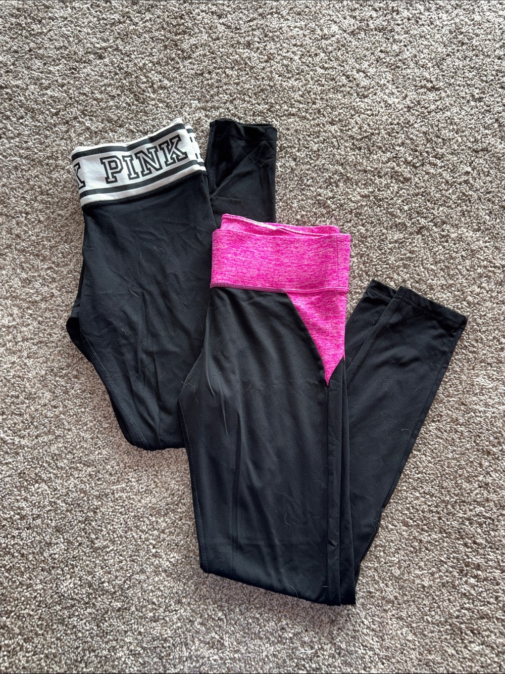LOT OF TWO Victoria’s Secret Pink Ultimate Yoga Leggings S
